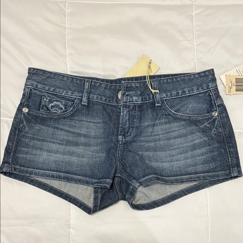 Guess Blue Jean Shorts with flower details